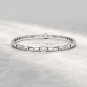 2 Carat Emerald Cut Diamond Tennis Bracelet with Lab Grown Diamonds - Evara Jewelry LLC