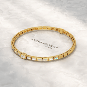 2 Carat Emerald Cut Diamond Tennis Bracelet with Lab Grown Diamonds - Evara Jewelry LLC