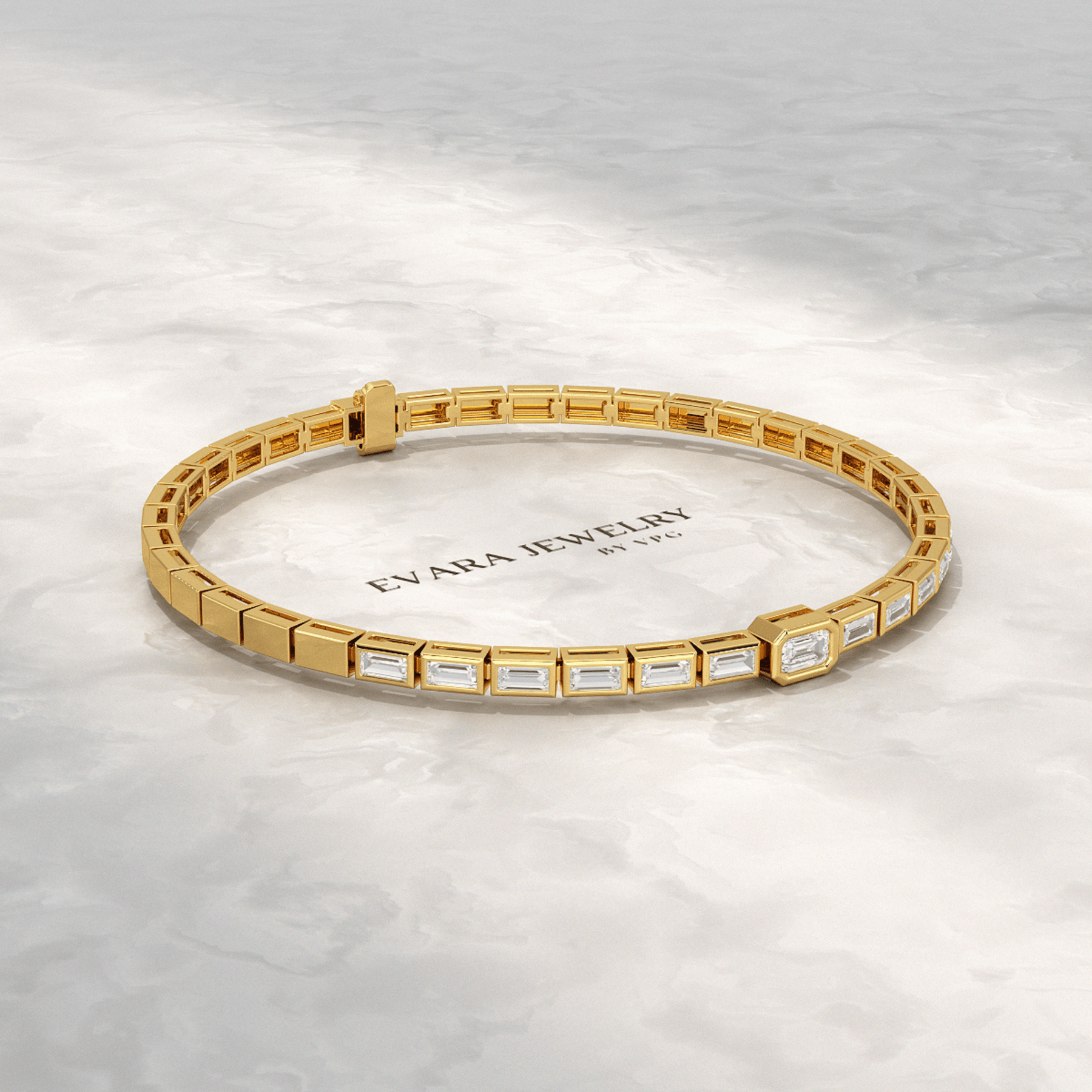 2 Carat Emerald Cut Diamond Tennis Bracelet with Lab Grown Diamonds - Evara Jewelry LLC