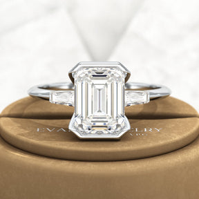 2 Carat Emerald Cut Lab Grown Diamond Anniversary Ring - Evara Jewelry LLC