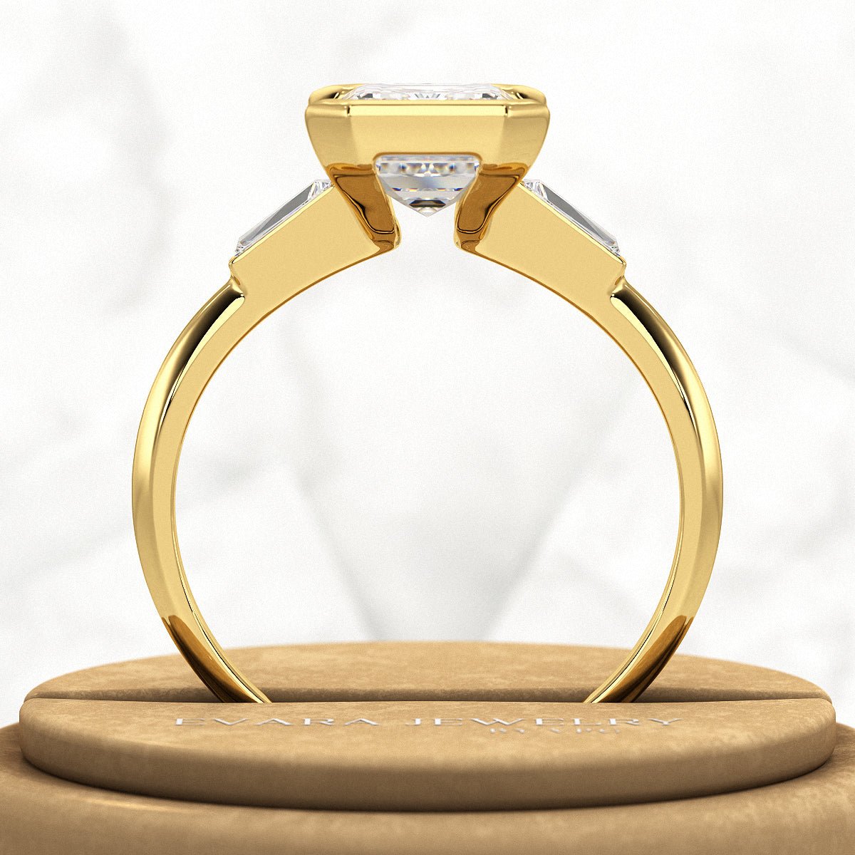 2 Carat Emerald Cut Lab Grown Diamond Anniversary Ring - Evara Jewelry LLC