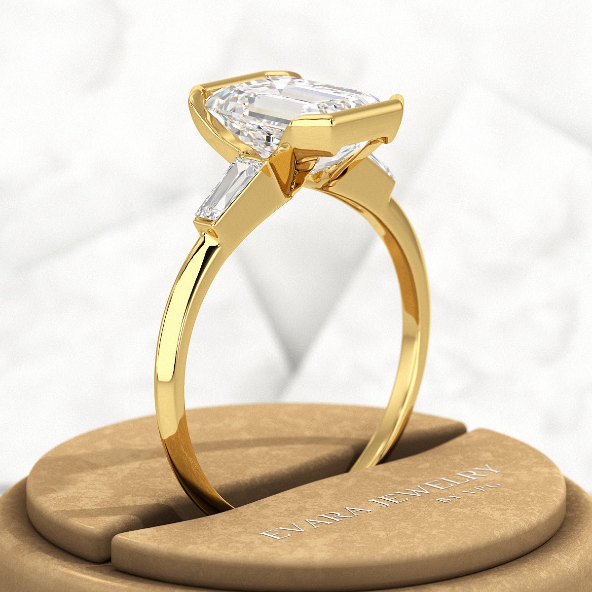 2 Carat Emerald Cut Lab Grown Diamond Anniversary Ring - Evara Jewelry LLC