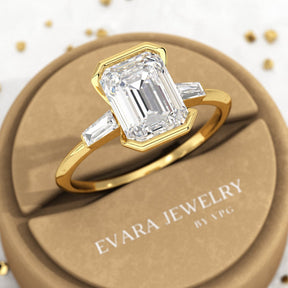 2 Carat Emerald Cut Lab Grown Diamond Anniversary Ring - Evara Jewelry LLC
