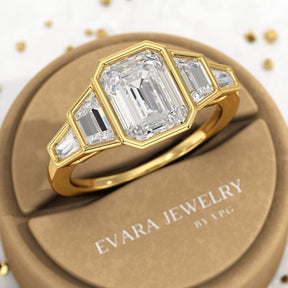 2 Carat Emerald Cut Lab Grown Diamond Engagement Ring - Evara Jewelry LLC