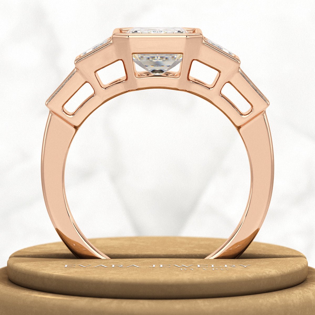 2 Carat Emerald Cut Lab Grown Diamond Engagement Ring - Evara Jewelry LLC