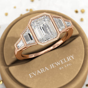 2 Carat Emerald Cut Lab Grown Diamond Engagement Ring - Evara Jewelry LLC
