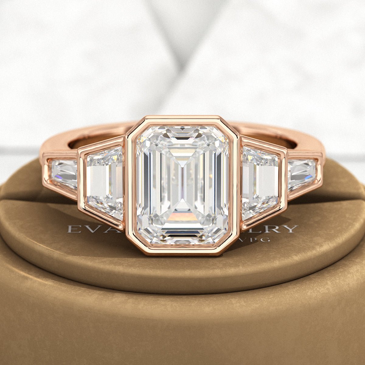 2 Carat Emerald Cut Lab Grown Diamond Engagement Ring - Evara Jewelry LLC