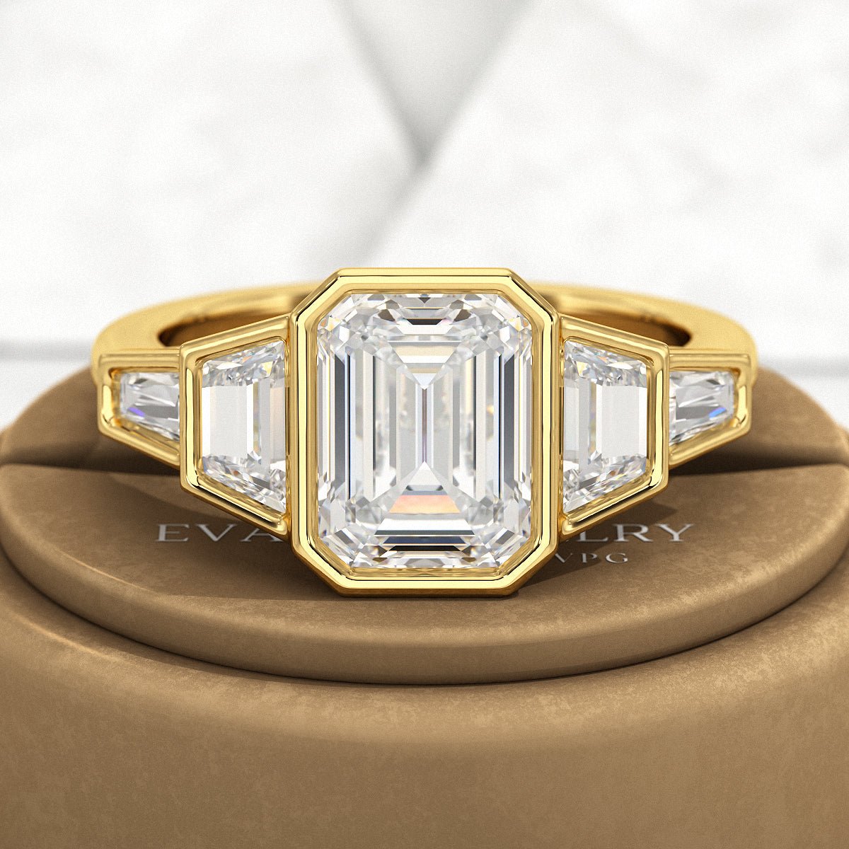2 Carat Emerald Cut Lab Grown Diamond Engagement Ring - Evara Jewelry LLC
