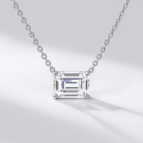 2 Carat Emerald Cut Solitaire Necklace - Evara Jewelry LLC