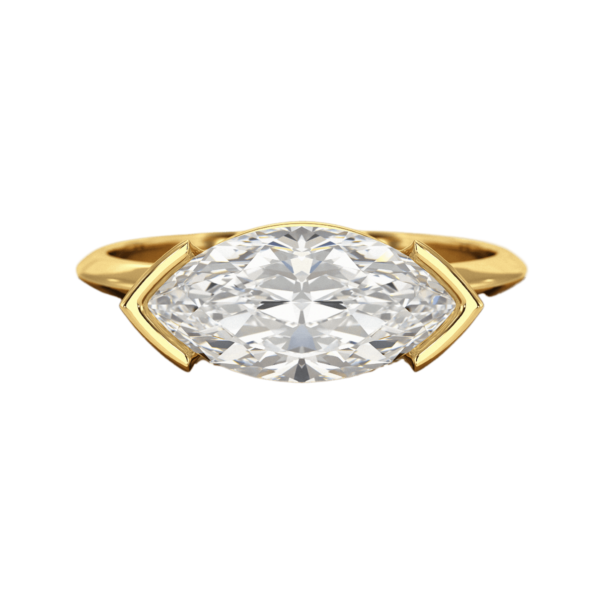 2 Carat Marquise Cut East West Diamond Proposal Ring - Evara Jewelry LLC