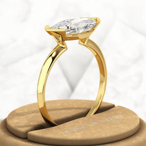 2 Carat Marquise Cut East West Diamond Proposal Ring - Evara Jewelry LLC