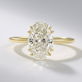 2 Carat Oval Cut 8 V Prongs Minimalist Engagement Ring - Evara Jewelry LLC