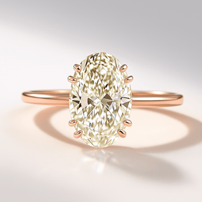 2 Carat Oval Cut 8 V Prongs Minimalist Engagement Ring - Evara Jewelry LLC