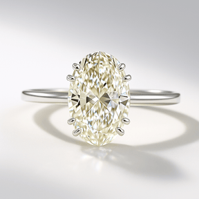 2 Carat Oval Cut 8 V Prongs Minimalist Engagement Ring - Evara Jewelry LLC