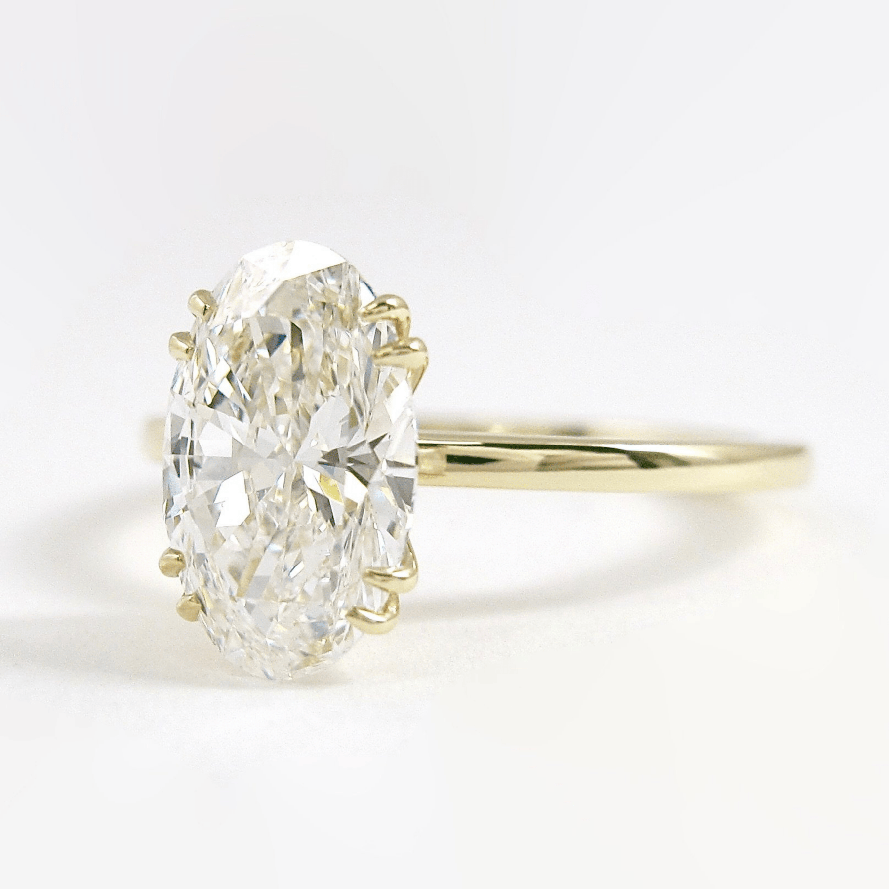 2 Carat Oval Cut 8 V Prongs Minimalist Engagement Ring - Evara Jewelry LLC