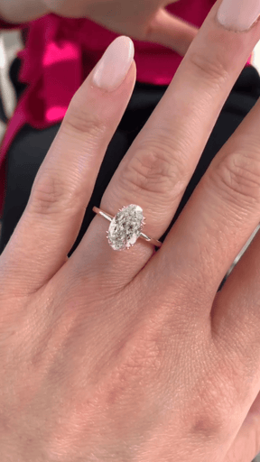 2 Carat Oval Cut 8 V Prongs Minimalist Engagement Ring - Evara Jewelry LLC