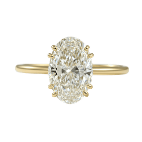 2 Carat Oval Cut 8 V Prongs Minimalist Engagement Ring - Evara Jewelry LLC