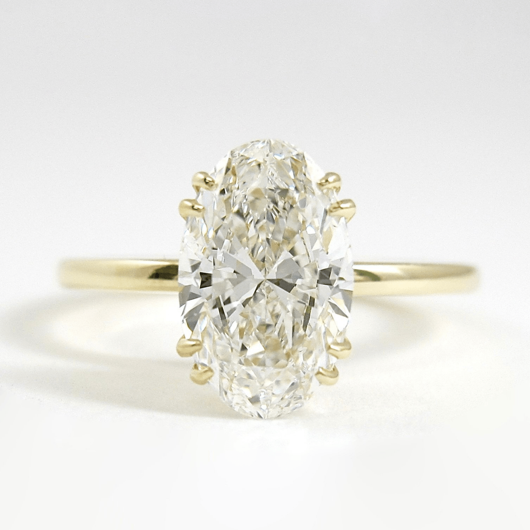 2 Carat Oval Cut 8 V Prongs Minimalist Engagement Ring - Evara Jewelry LLC