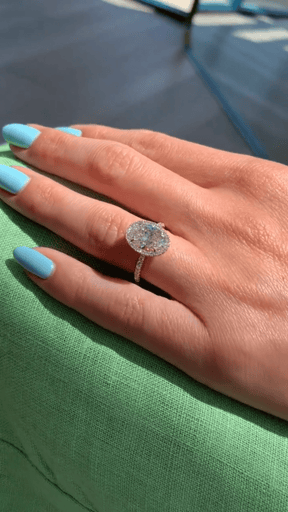 2 Carat Oval Cut Classic Halo Engagement Ring - Evara Jewelry LLC