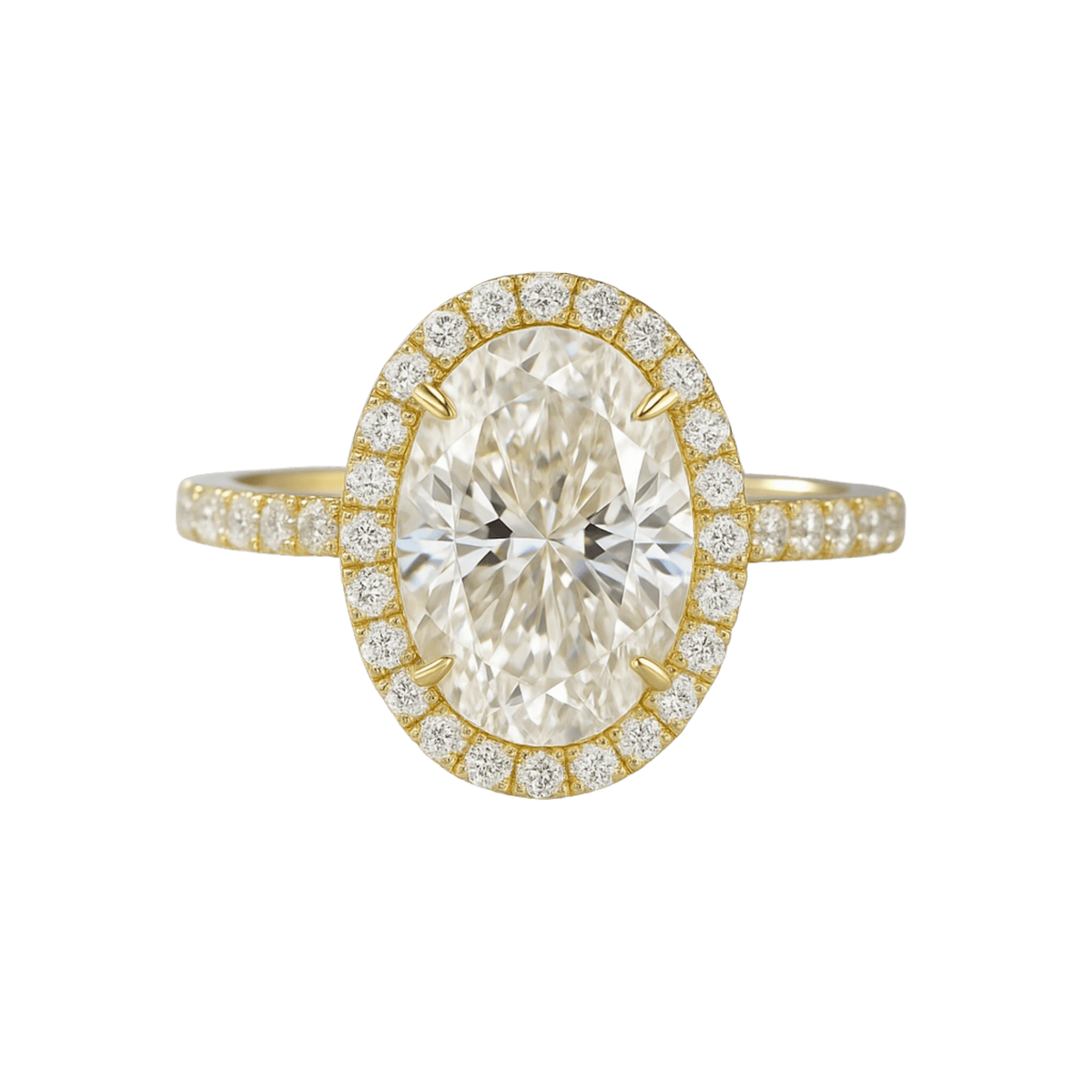 2 Carat Oval Cut Classic Halo Engagement Ring - Evara Jewelry LLC