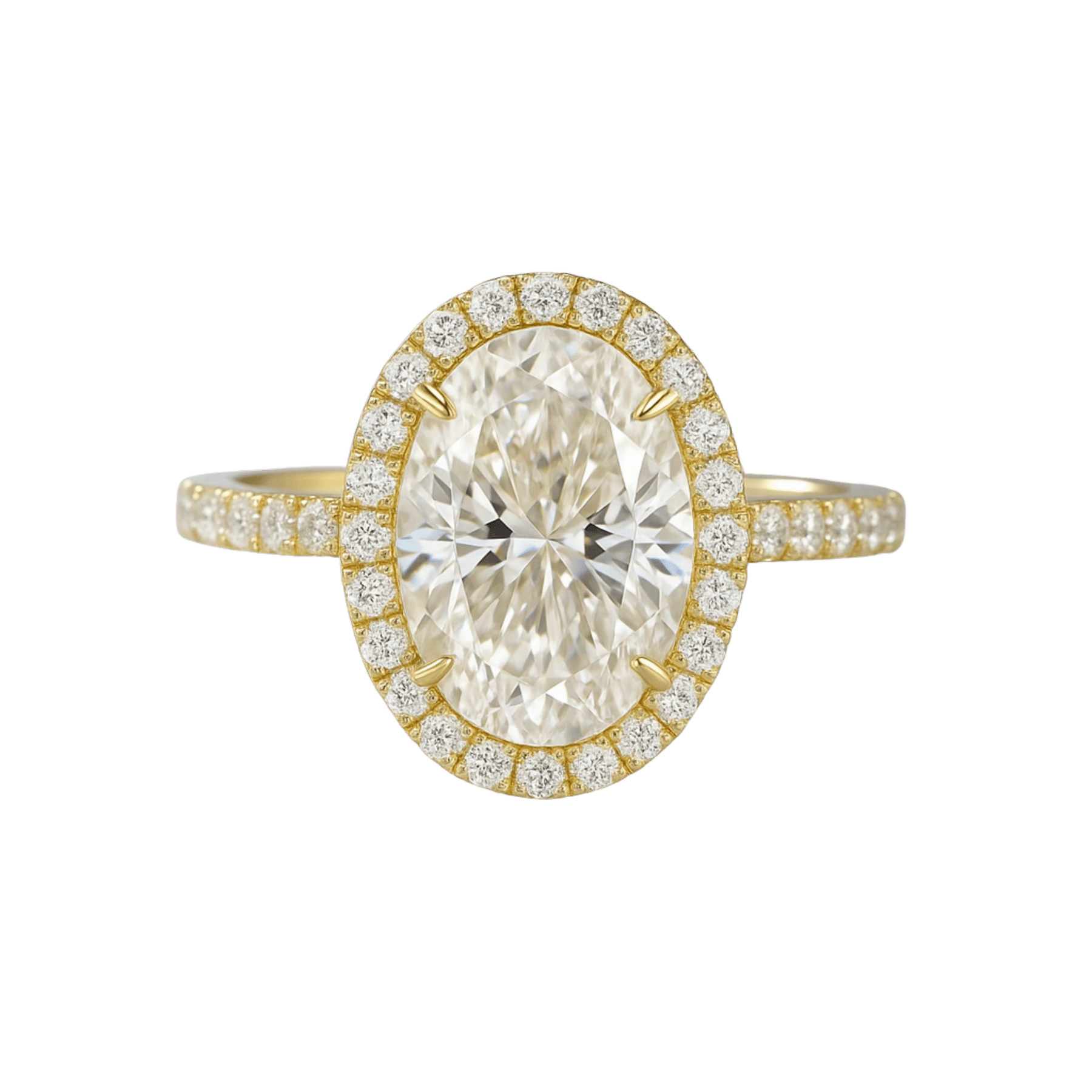 2 Carat Oval Cut Classic Halo Engagement Ring - Evara Jewelry LLC