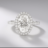 2 Carat Oval Cut Classic Halo Engagement Ring - Evara Jewelry LLC