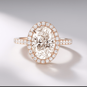 2 Carat Oval Cut Classic Halo Engagement Ring - Evara Jewelry LLC