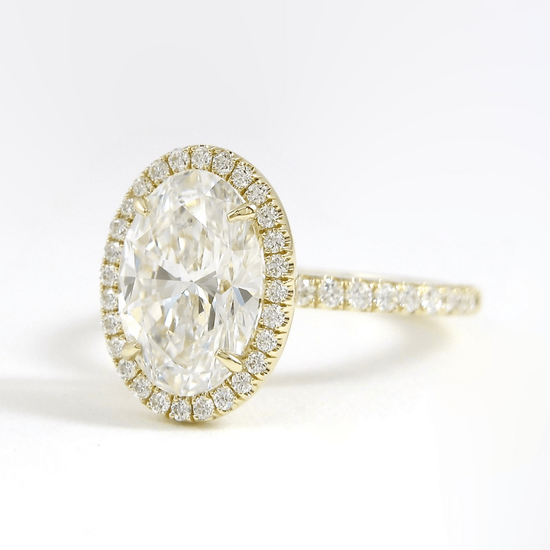 2 Carat Oval Cut Classic Halo Engagement Ring - Evara Jewelry LLC