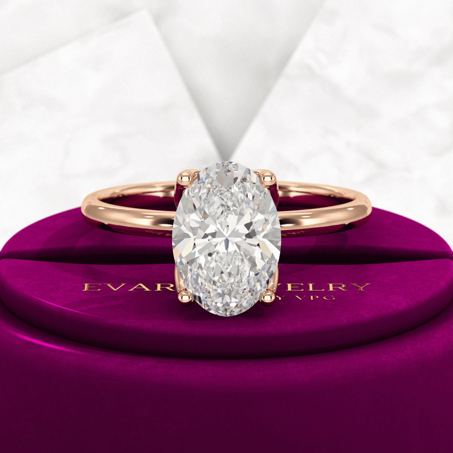 2 Carat Oval Cut Nature Inspired Engagement Ring - Evara Jewelry LLC