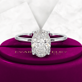 2 Carat Oval Cut Nature Inspired Engagement Ring - Evara Jewelry LLC