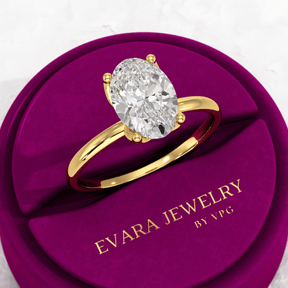 2 Carat Oval Cut Nature Inspired Engagement Ring - Evara Jewelry LLC