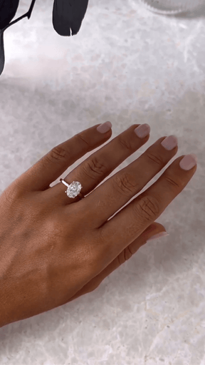 2 Carat Oval Cut Nature Inspired Engagement Ring - Evara Jewelry LLC