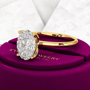 2 Carat Oval Cut Nature Inspired Engagement Ring - Evara Jewelry LLC
