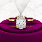 2 Carat Oval Cut Nature Inspired Engagement Ring - Evara Jewelry LLC
