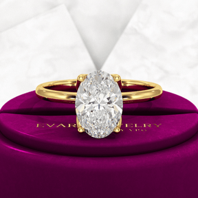 2 Carat Oval Cut Nature Inspired Engagement Ring - Evara Jewelry LLC