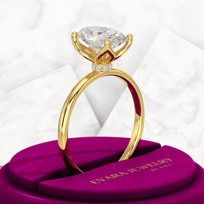 2 Carat Oval Cut Nature Inspired Engagement Ring - Evara Jewelry LLC