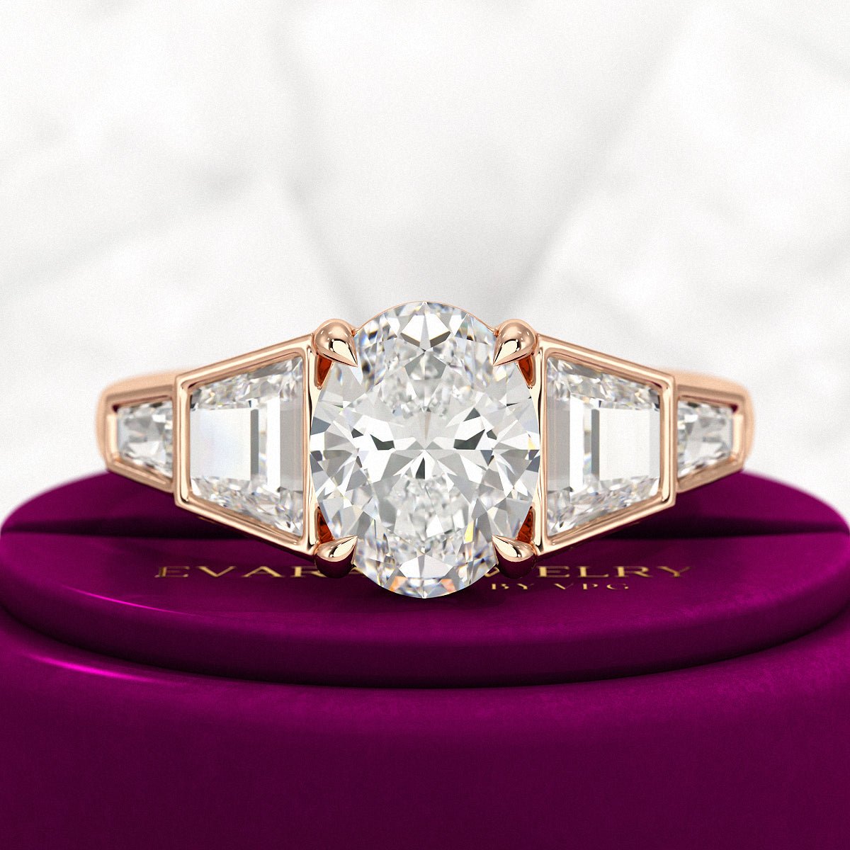 2 Carat Oval Diamond Victorian Vintage Engagement Ring - Evara Jewelry LLC