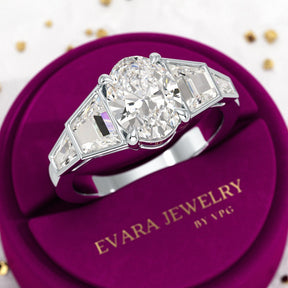 2 Carat Oval Diamond Victorian Vintage Engagement Ring - Evara Jewelry LLC
