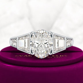 2 Carat Oval Diamond Victorian Vintage Engagement Ring - Evara Jewelry LLC