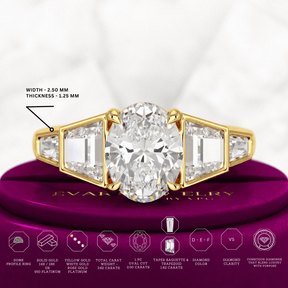 2 Carat Oval Diamond Victorian Vintage Engagement Ring - Evara Jewelry LLC