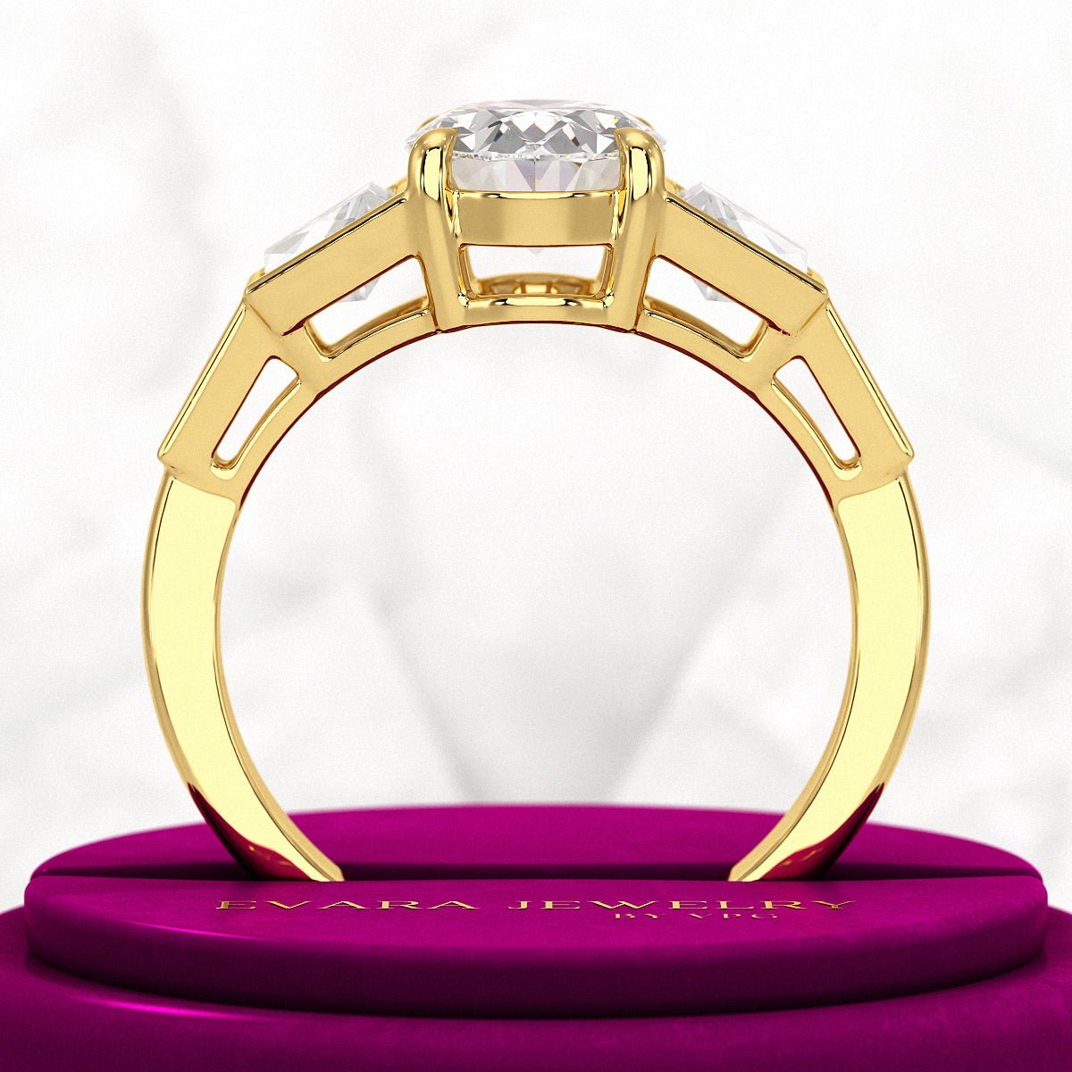 2 Carat Oval Diamond Victorian Vintage Engagement Ring - Evara Jewelry LLC