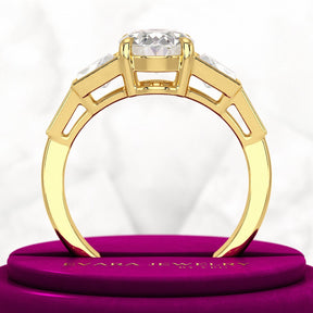 2 Carat Oval Diamond Victorian Vintage Engagement Ring - Evara Jewelry LLC