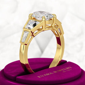 2 Carat Oval Diamond Victorian Vintage Engagement Ring - Evara Jewelry LLC