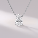 2 Carat Pear Cut Diamond Solitaire Pendant Necklace for Women - Evara Jewelry LLC