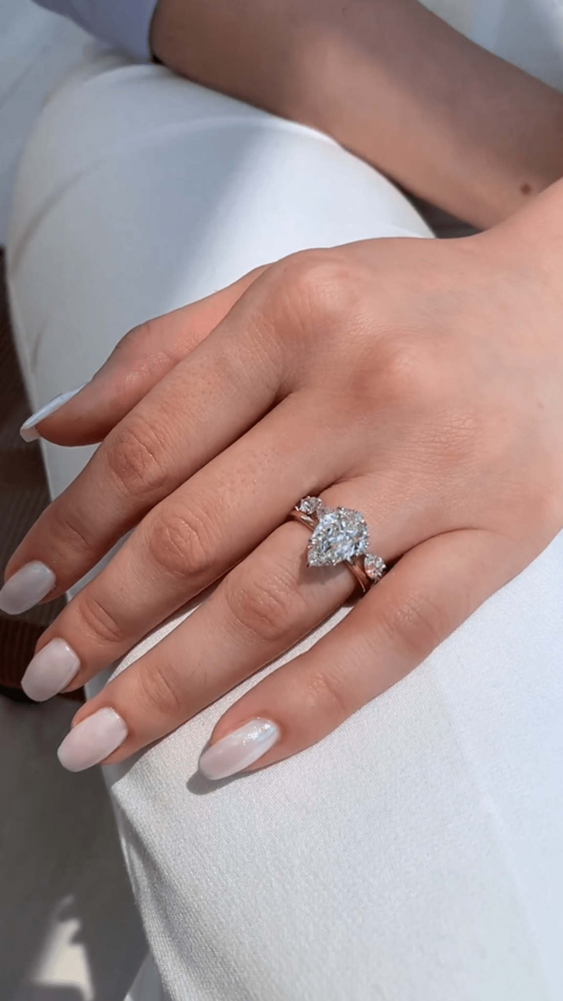 2 Carat Pear Cut Hidden Halo Engagement Ring - Evara Jewelry LLC