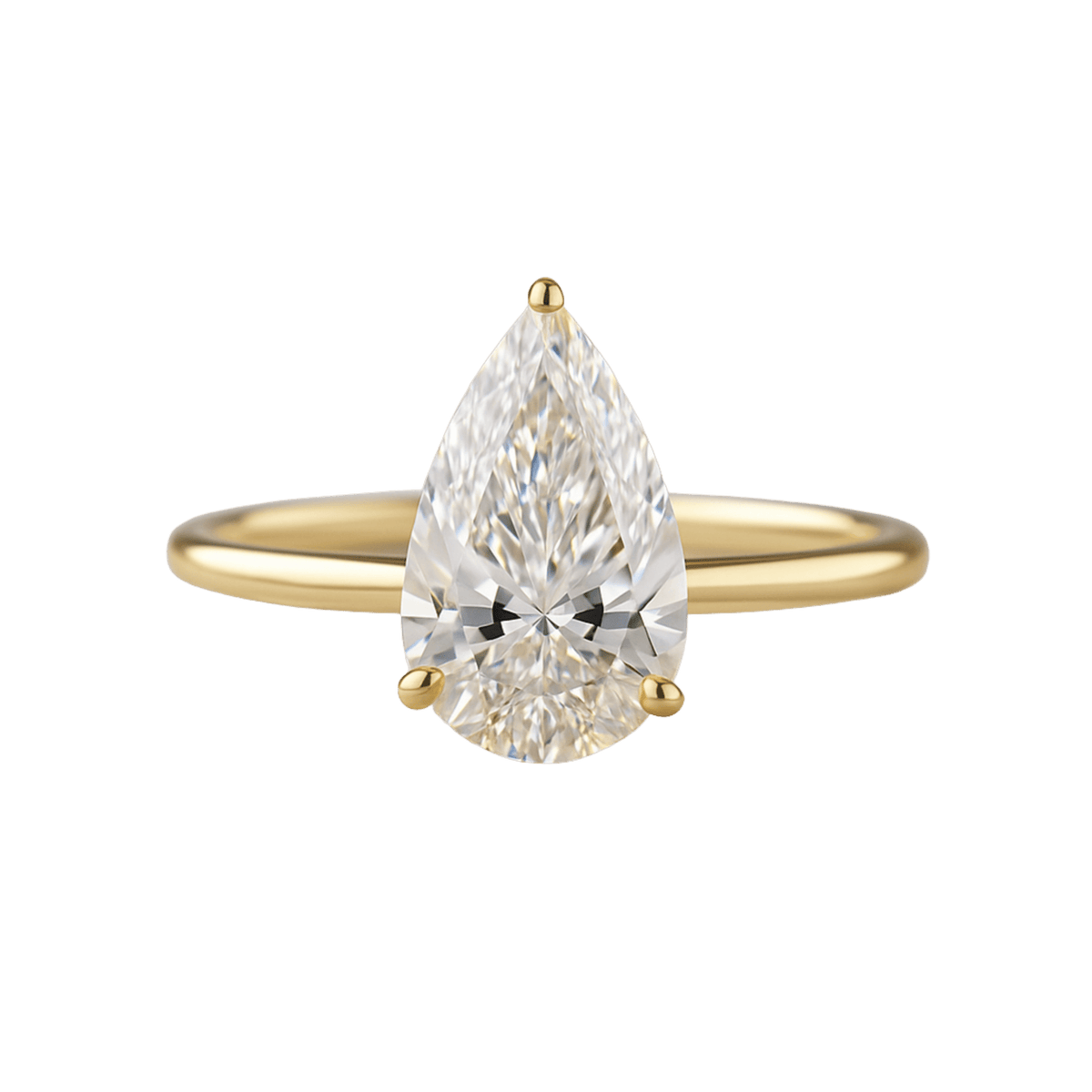 2 Carat Pear Cut Hidden Halo Engagement Ring - Evara Jewelry LLC