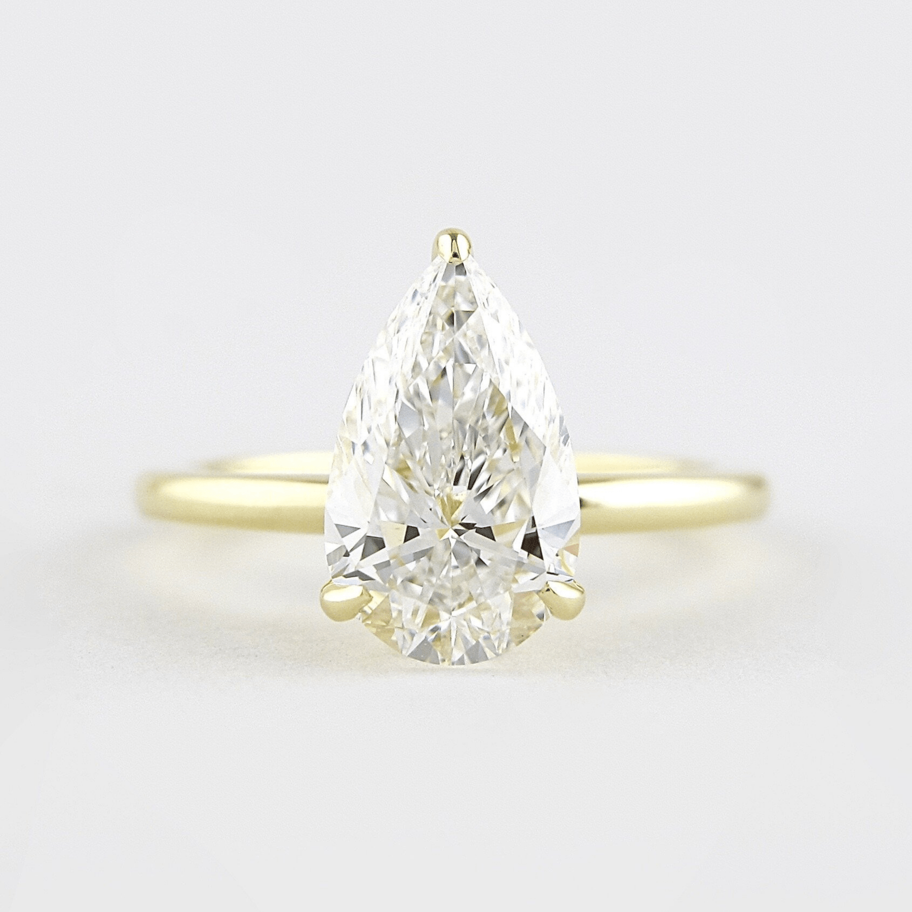2 Carat Pear Cut Hidden Halo Engagement Ring - Evara Jewelry LLC