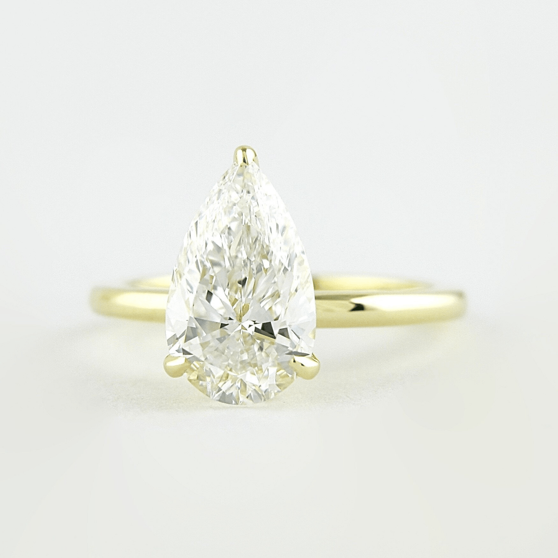 2 Carat Pear Cut Hidden Halo Engagement Ring - Evara Jewelry LLC
