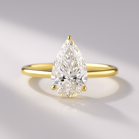 2 Carat Pear Cut Hidden Halo Engagement Ring - Evara Jewelry LLC