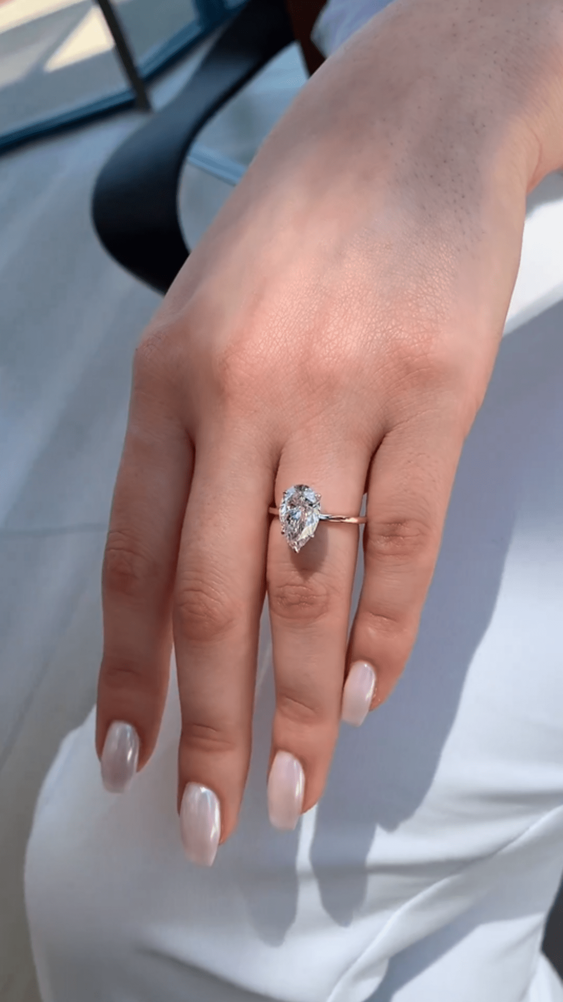 2 Carat Pear Cut Hidden Halo Engagement Ring - Evara Jewelry LLC